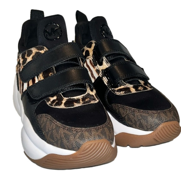 NEW! Michael Kors Keeley Trainer Camel, Leopard & Zebra Platform Sneaker… - Picture 9 of 12